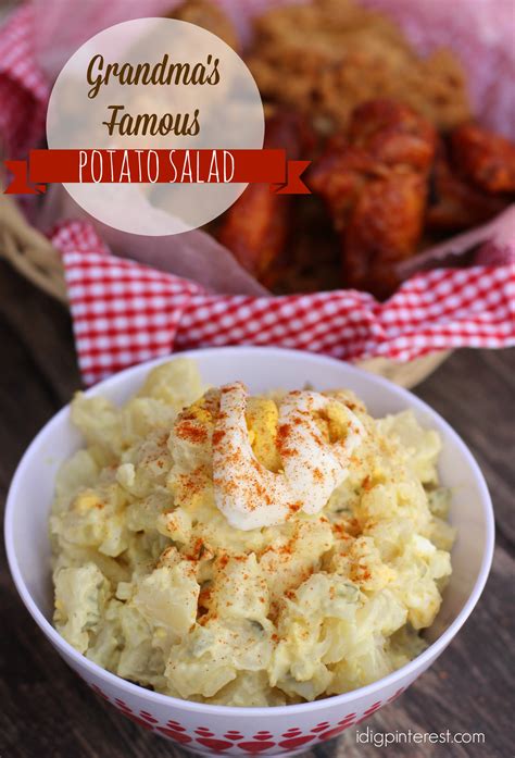 For example, some prefer potato salad without. #ad Grandma's Famous Potato Salad - I Dig Pinterest