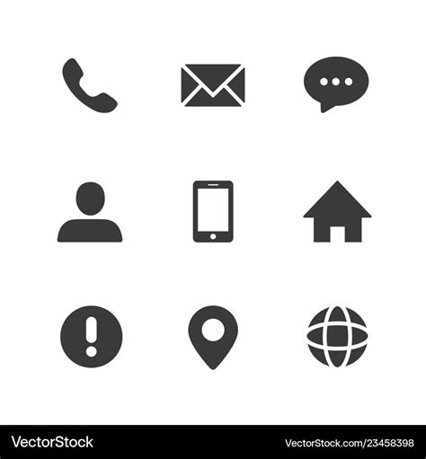 Contact Icon Set Royalty Free Vector Image Vectorstock