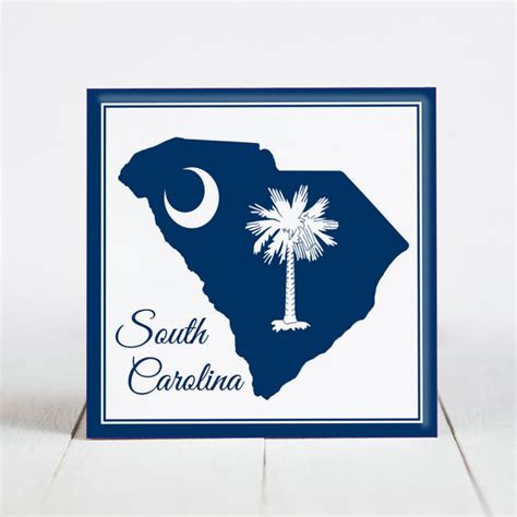 South Carolina Map With State Flag Icons Atlantic Coasters