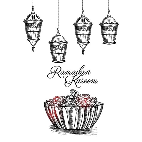 Hand Draw Elements Of Ramadan Mubarak 2157202 Vector Art At Vecteezy