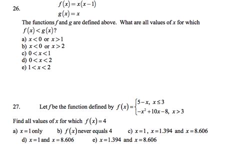 solved f x x x 1 g x x 26 the functions f and g are