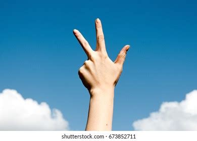 Three Finger Salute Hand Gesture On Stock Photo Shutterstock