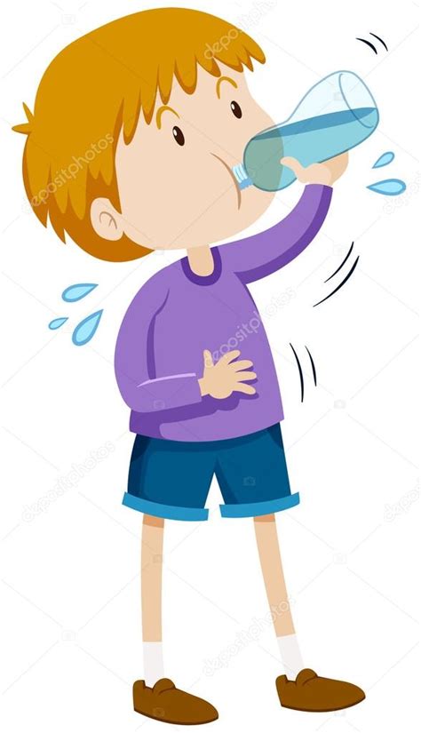 Botellas de agua imágenes y fotos de stock. Dibujos: bebiendo agua | niño beber agua de botella ...