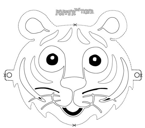 Printable Tiger Mask Template Coloring Home