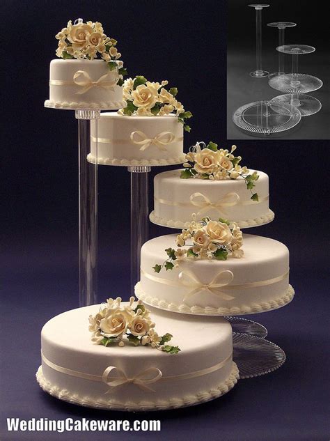 5 Tier Cascade Wedding Cake Stand Stands Set Wedding Cake Stands