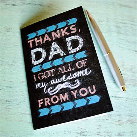 Even if dad says he wants nothing for father's day, we just can't resist celebrating our favorite guy in a big way with a hearty father's day breakfast in bed followed by a day of fun father's day activities.but let's face it—nothing says i love you better than a heartfelt, homemade diy present, card, or keepsake from you and the kids. Free Printable Chalkboard Father's Day Card | i should be ...
