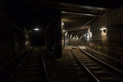Wallpaper Night Evening Train Station Atmosphere Tunnel Subway