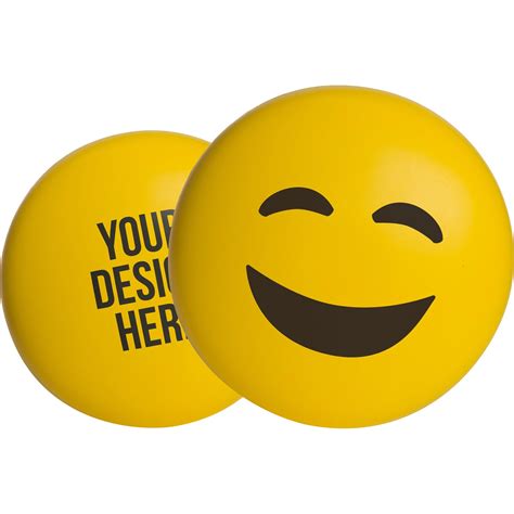 Promotional Happy Face Emoji Stress Relievers With Custom Logo For 1