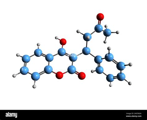 3d Image Of Warfarin Skeletal Formula Molecular Chemical Structure Of