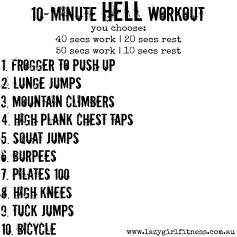10 Minute Hiit Workout Lazy Girl Fitness