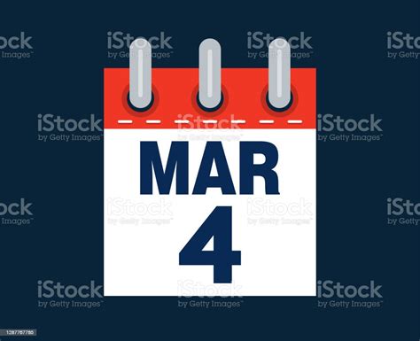 March 4th Calendar Date Of The Month Stock Illustration Download