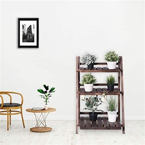 Giantex 3 Tier Folding Wooden Plant Stand With Pot Shelf Lowcountry