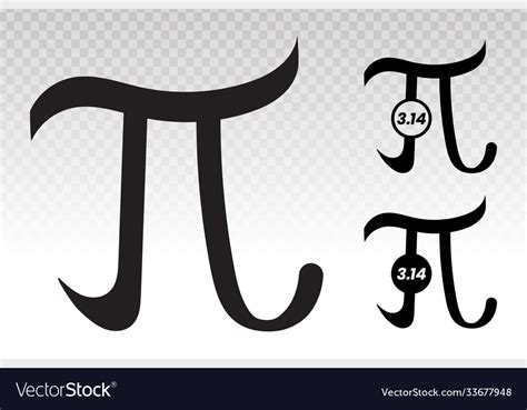 Pi 314 Math Mathematical Constant Sign Or Symbol Vector Image