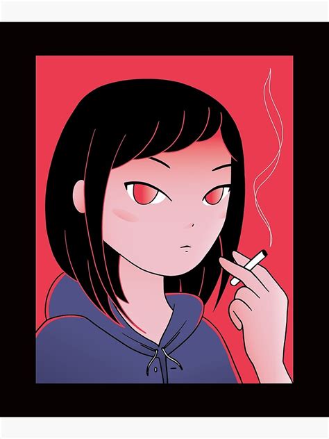 Anime Girl Smoking Anime Girl Cigarette People Poster For Sale