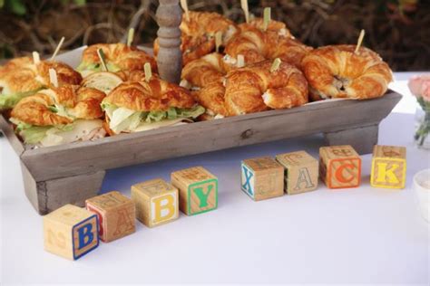 Great Party Food Mini Croissant Sandwiches Baby Shower Themes Baby