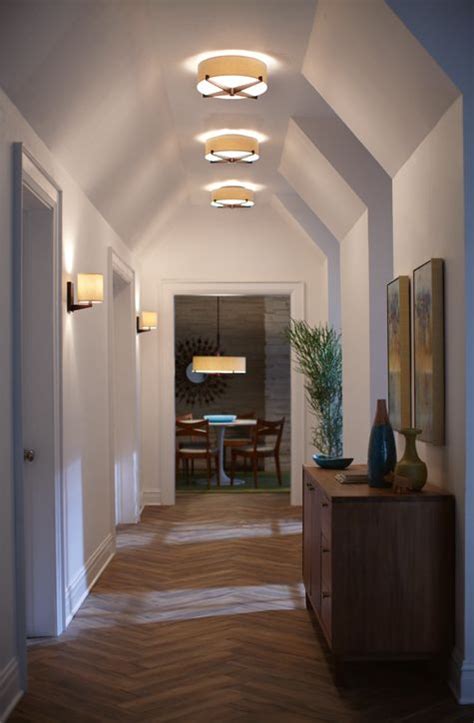 This practical overhead lighting solution helps to eliminate shadows and distribute light evenly. Hallway Lighting Ideas at The Home Depot | Hallway ...