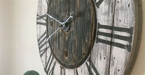 Repurposed Wire Spool Clock Clock Wire Spool Wood Spool