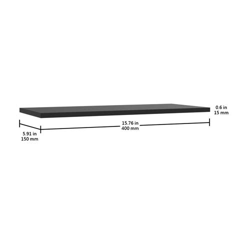 Hyper Tough 6 In X 15 34 In Modern Black Laminated Wood Shelf Kit