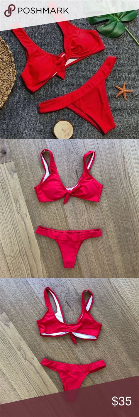 Brand New Sexy Red Tie Front Bikini Super Cute And Brand New Never Worn Red Tank Bikini Top