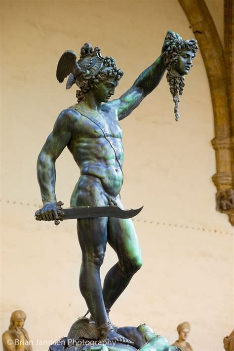 Cellinis Sculpture Of Perseus With The Head Of Medusa In Florence