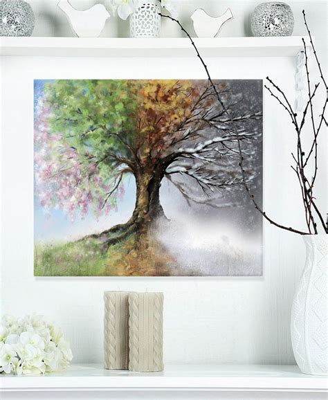 Design Art Designart Tree With Four Seasons Tree Painting Canvas Art Print 20 X 12 Macy S