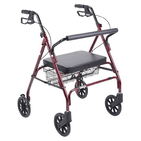 Drive Medical Heavy Duty Bariatric Rollator Walker With Large Padded