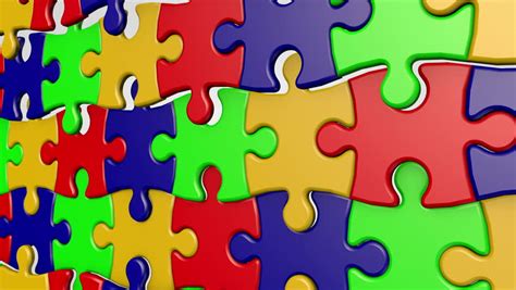 Animated Puzzles Green Background 4 In 1 Created In 4k 3d Animation