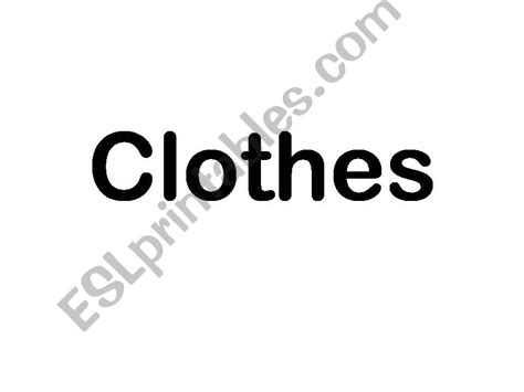 Esl English Powerpoints Clothes We Wear
