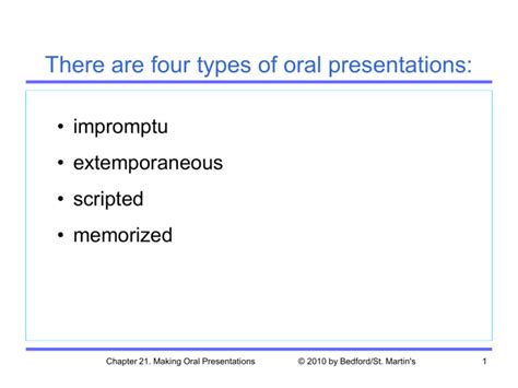 There Are Four Types Of Oral Presentations
