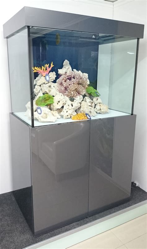Marine Aquarium 36x30x24 Modern Design Cabinet In High Gloss Grey