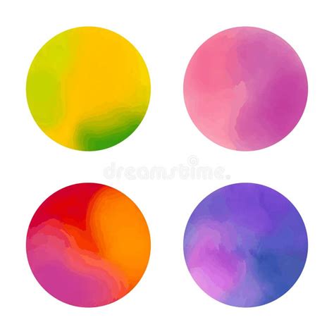 Circle Shape Ombre Pastel Color Backgrounds Set For Label Tag Logo
