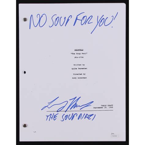 Larry Thomas Signed Seinfeld The Soup Nazi Full Episode Script