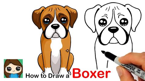 How To Draw A Boxer Puppy Dog Easy Youtube