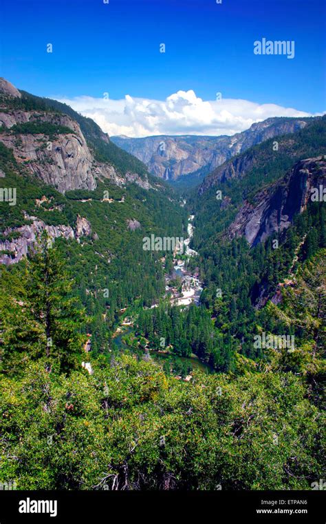 The Yosemite Valley In Yosemite National Park California Stock Photo