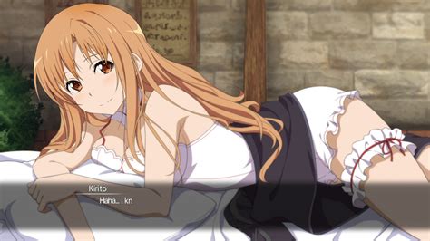 sword art online hollow realization asuna bed scene pillow talk asuna bed cg youtube