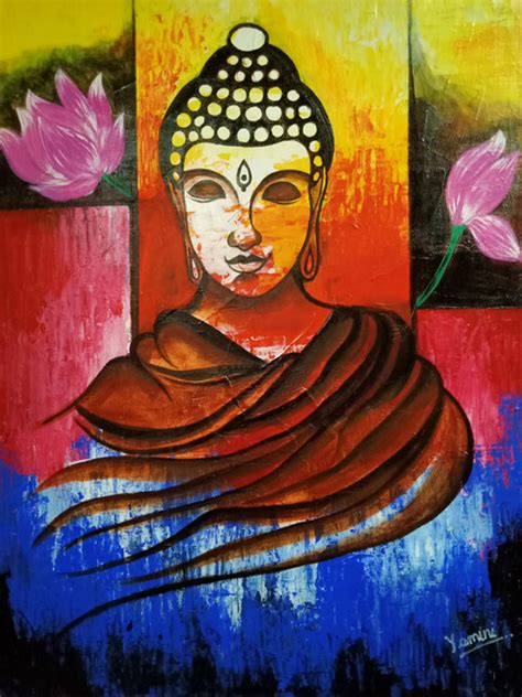 Buy Abstract Buddha Handmade Painting By Yamini Vermaa Codeart6994