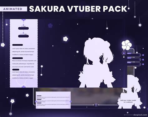 Sakura Purple Animated Vtuber Stream Pack Cherry Blossom Etsy Ireland In 2023 Overlays
