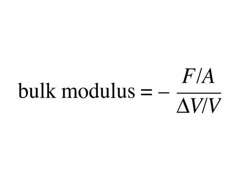 The bulk modulus, k, of a liquid is the reciprocal of its compressibility. The WikiPremed MCAT Course Image Archive - Formula for ...