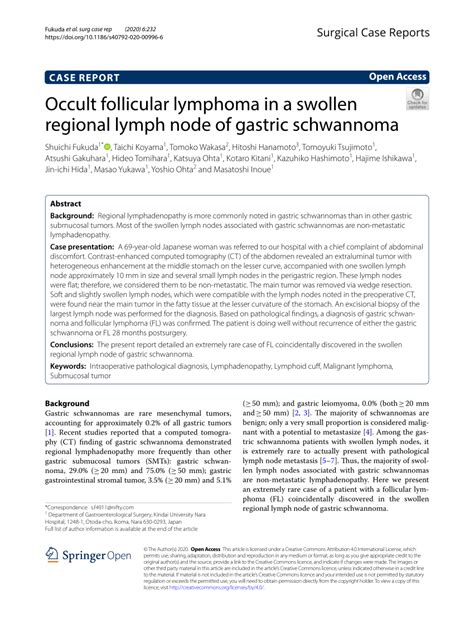 Pdf Occult Follicular Lymphoma In A Swollen Regional Lymph Node Of