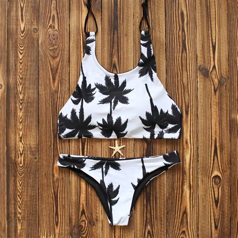 2017 Cutest Style Coconut Printed Vest Bikini Brazilian Bikini Set