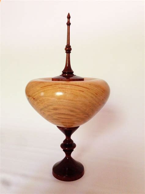 Maple Urn With Black Walnut Pedestal Lid And Finial Created By Steve