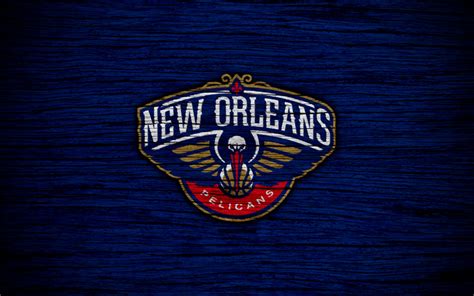 Download Wallpapers 4k New Orleans Pelicans Nba Wooden Texture