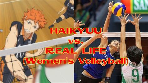 Haikyuu Vs Real Life Womens Volleyball Youtube