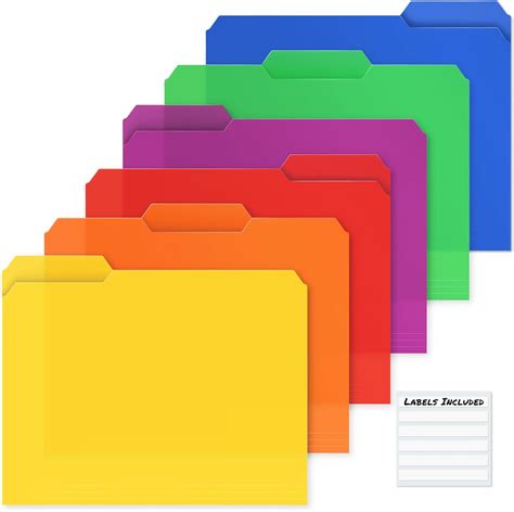 Dunwell Plastic Colored File Folders 13 Cut Tab 6 India Ubuy