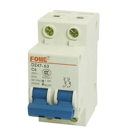 Ac 400v 6a 2 Pole 2p Onoff Switch Miniature Circuit Breaker Dz47 63 C6