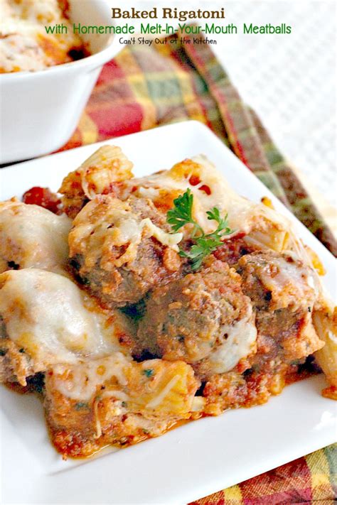 Baked rigatoni is a satisfying, quick italian baked pasta dish made with tubular pasta, fresh mozzarella, parmesan and pasta sauce! Baked Rigatoni with Homemade Melt-In-Your-Mouth Meatballs ...
