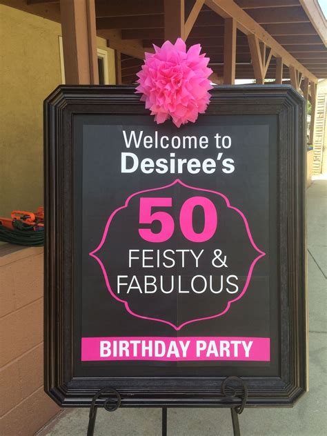 50th Birthday Welcome Sign 50th Birthday Party Bday Fabulous Birthday