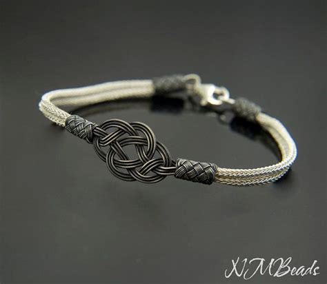 Fine Silver Celtic Love Knot Bracelet In Black By Nmbeadsjewelry Takı