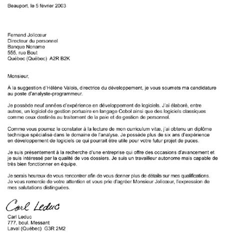 Resume Format Lettre Présentation Cv Québec