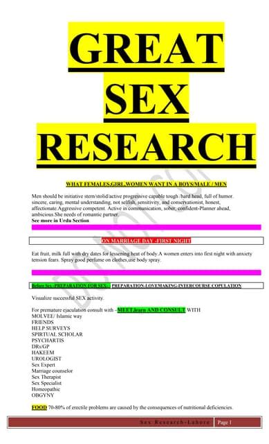 Science Of Sex Step By Step Great Research Pdf